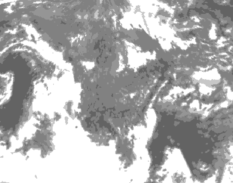 GDPS total cloud 036 hour forecast chart for Canada based on 2025/10/29 1200Z data