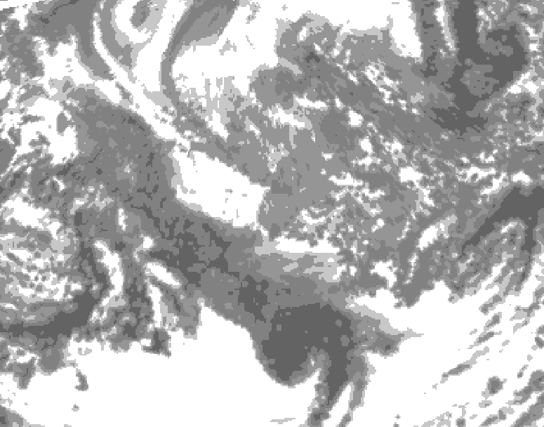 GDPS total cloud 222 hour forecast chart for Canada based on 2025/10/29 1200Z data
