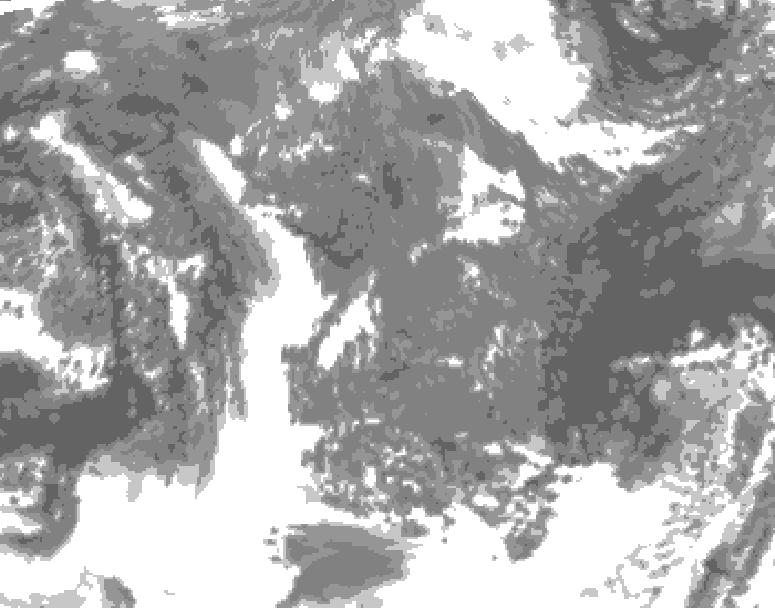 GDPS total cloud 048 hour forecast chart for Canada based on 2025/10/30 0000Z data