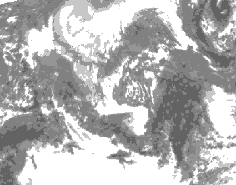 GDPS total cloud 234 hour forecast chart for Canada based on 2025/10/30 0000Z data