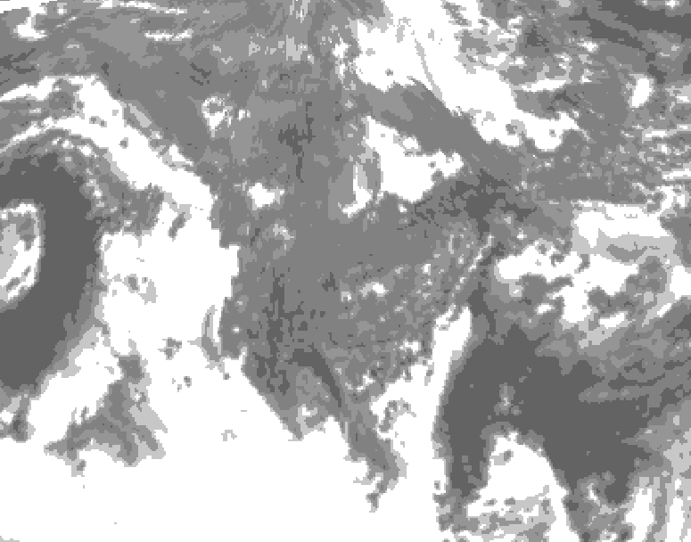 GDPS total cloud 012 hour forecast chart for Canada based on 2025/10/30 1200Z data