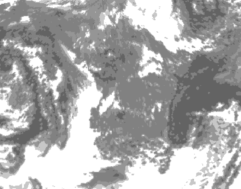 GDPS total cloud 036 hour forecast chart for Canada based on 2025/10/30 1200Z data