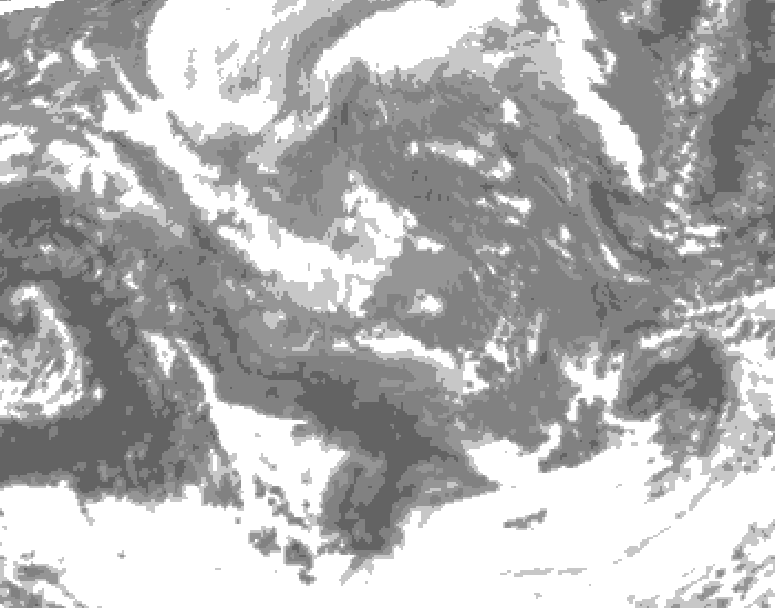 GDPS total cloud 180 hour forecast chart for Canada based on 2025/10/30 1200Z data