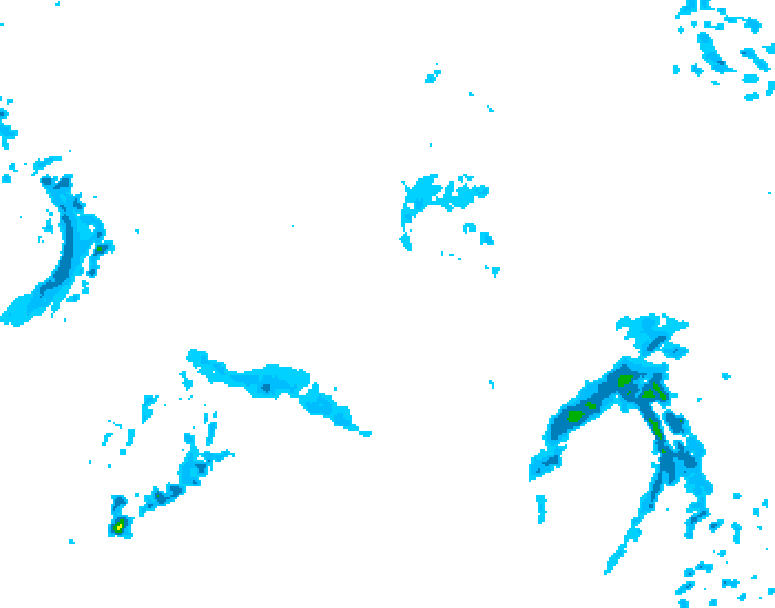 GDPS precipitation 222 hour forecast chart for Canada based on 2025/10/31 1200Z data