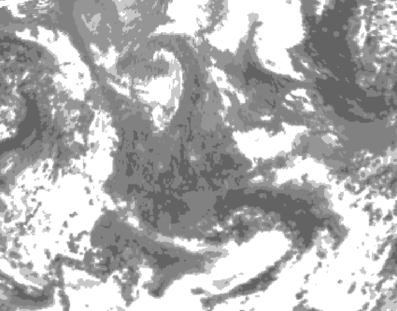 GDPS total cloud 234 hour forecast chart for Canada based on 2025/10/31 0000Z data