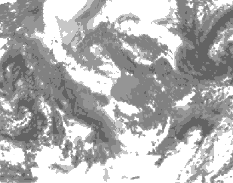 GDPS total cloud 144 hour forecast chart for Canada based on 2025/10/31 1200Z data