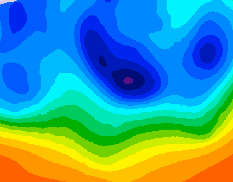 GDPS 500 millibar geopotential height 132 hour forecast chart for Canada based on 2025/11/01 1200Z data