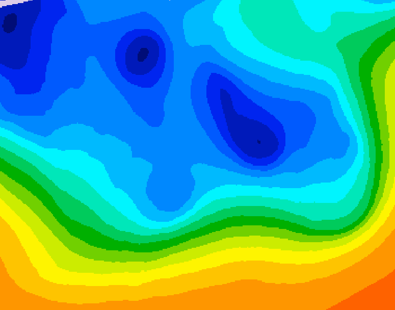 GDPS 500 millibar geopotential height 222 hour forecast chart for Canada based on 2025/11/01 1200Z data