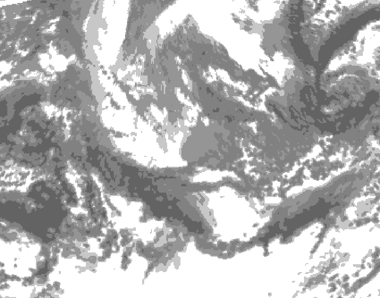 GDPS total cloud 120 hour forecast chart for Canada based on 2025/11/01 1200Z data