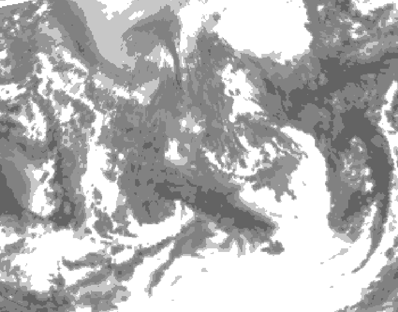 GDPS total cloud 222 hour forecast chart for Canada based on 2025/11/01 1200Z data