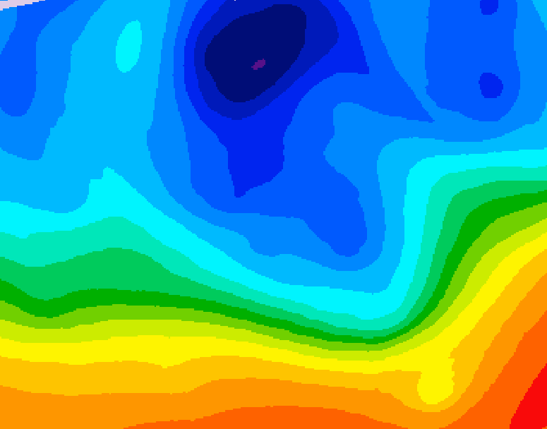 GDPS 500 millibar geopotential height 048 hour forecast chart for Canada based on 2025/11/02 0000Z data