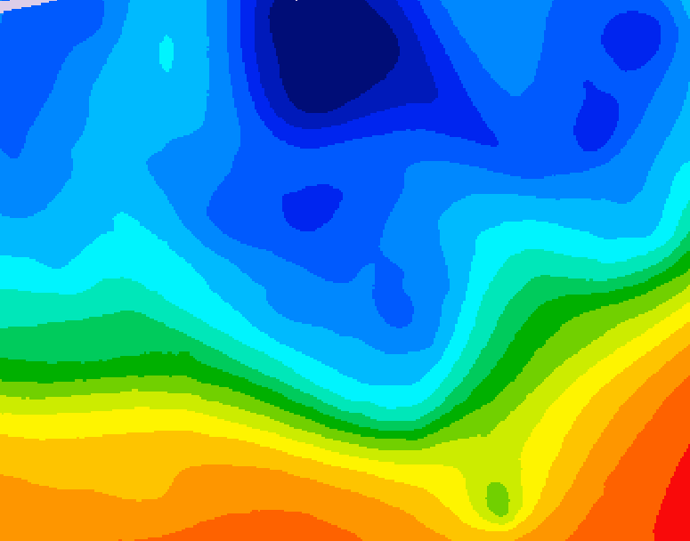 GDPS 500 millibar geopotential height 024 hour forecast chart for Canada based on 2025/11/02 1200Z data