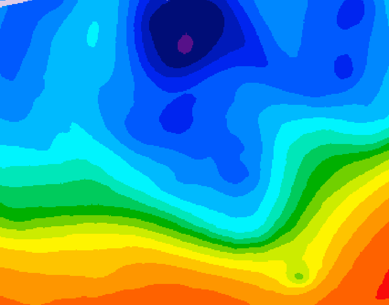 GDPS 500 millibar geopotential height 030 hour forecast chart for Canada based on 2025/11/02 1200Z data