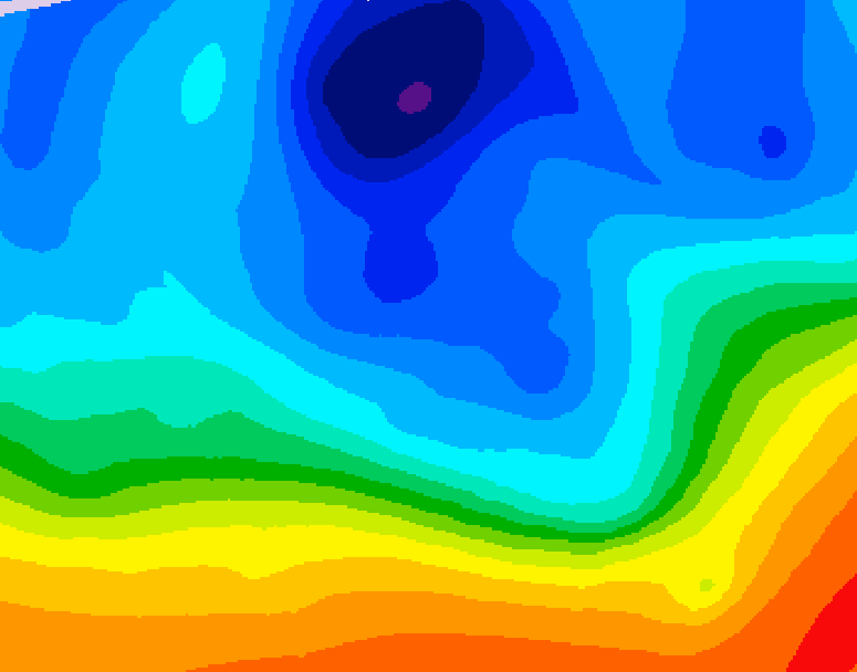 GDPS 500 millibar geopotential height 036 hour forecast chart for Canada based on 2025/11/02 1200Z data