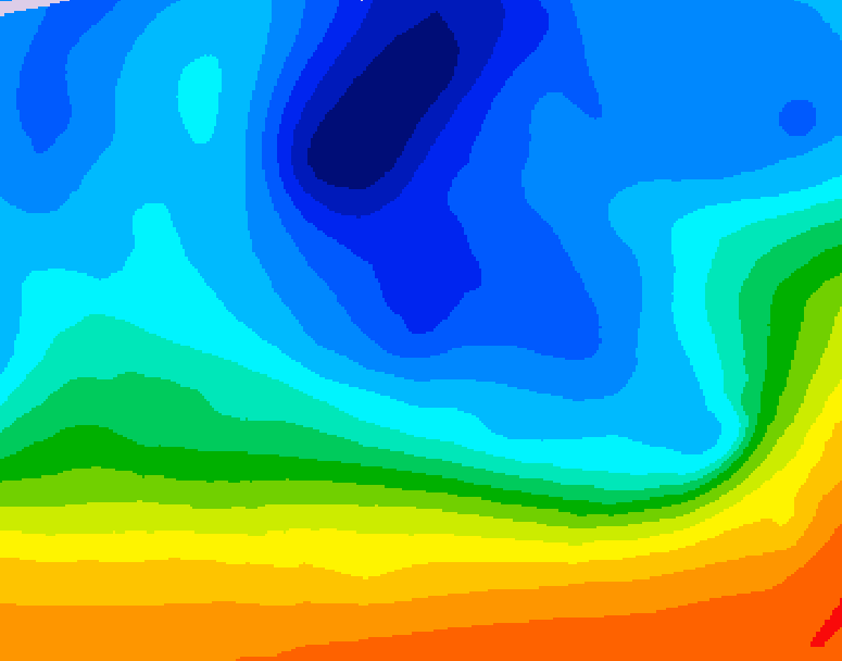 GDPS 500 millibar geopotential height 048 hour forecast chart for Canada based on 2025/11/02 1200Z data