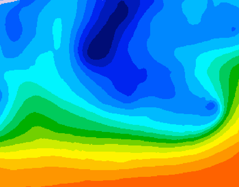GDPS 500 millibar geopotential height 054 hour forecast chart for Canada based on 2025/11/02 1200Z data