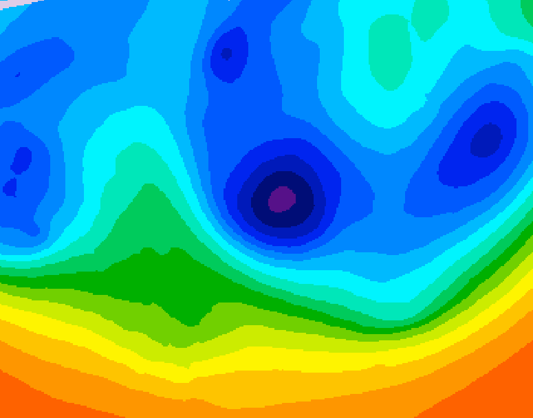 GDPS 500 millibar geopotential height 096 hour forecast chart for Canada based on 2025/11/02 1200Z data