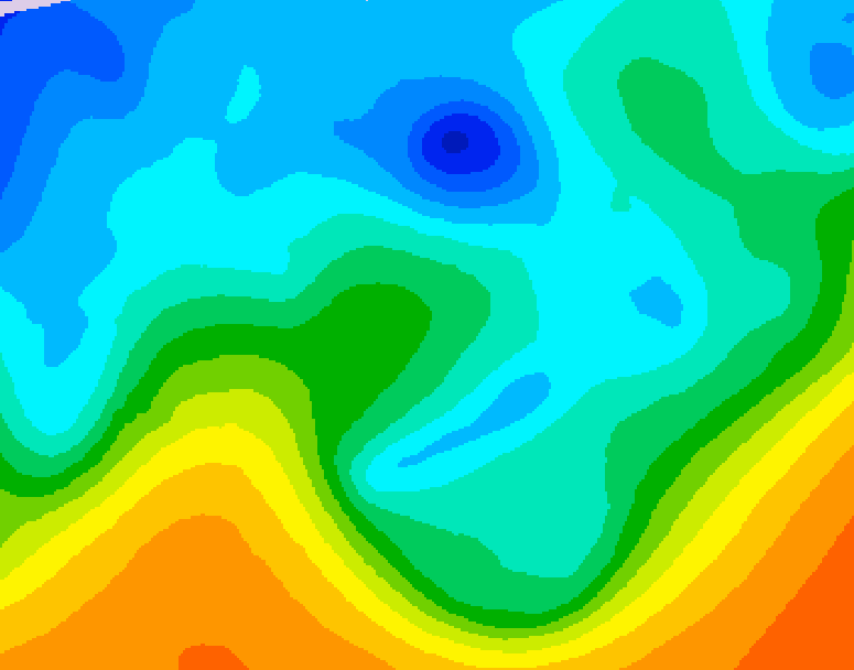 GDPS 500 millibar geopotential height 180 hour forecast chart for Canada based on 2025/11/02 1200Z data