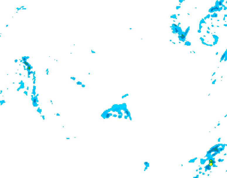 GDPS precipitation 006 hour forecast chart for Canada based on 2025/11/02 1200Z data