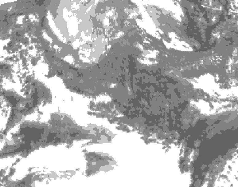 GDPS total cloud 048 hour forecast chart for Canada based on 2025/11/02 0000Z data