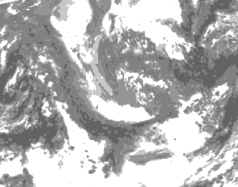 GDPS total cloud 120 hour forecast chart for Canada based on 2025/11/02 0000Z data