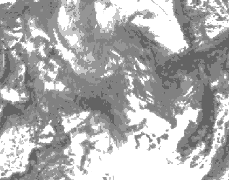 GDPS total cloud 210 hour forecast chart for Canada based on 2025/11/02 0000Z data