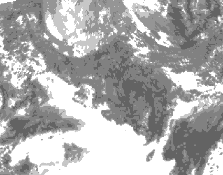 GDPS total cloud 030 hour forecast chart for Canada based on 2025/11/02 1200Z data