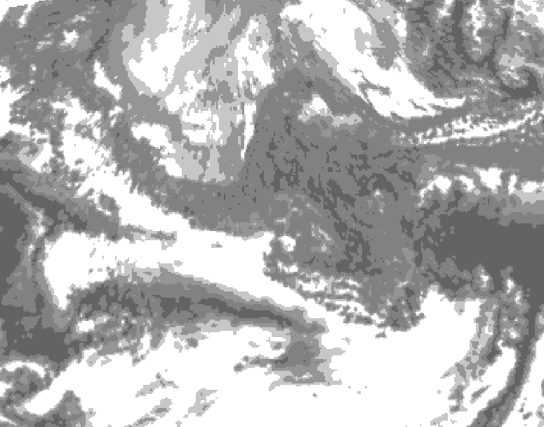 GDPS total cloud 048 hour forecast chart for Canada based on 2025/11/02 1200Z data