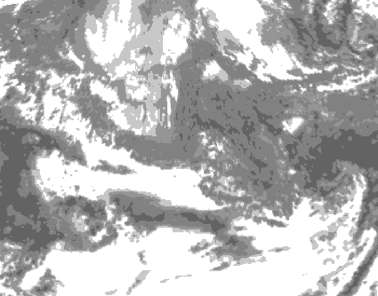 GDPS total cloud 054 hour forecast chart for Canada based on 2025/11/02 1200Z data