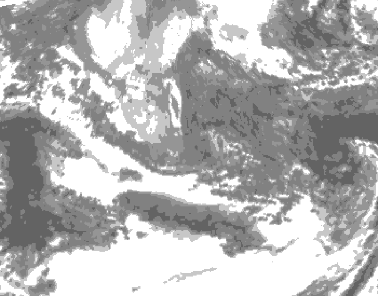 GDPS total cloud 060 hour forecast chart for Canada based on 2025/11/02 1200Z data