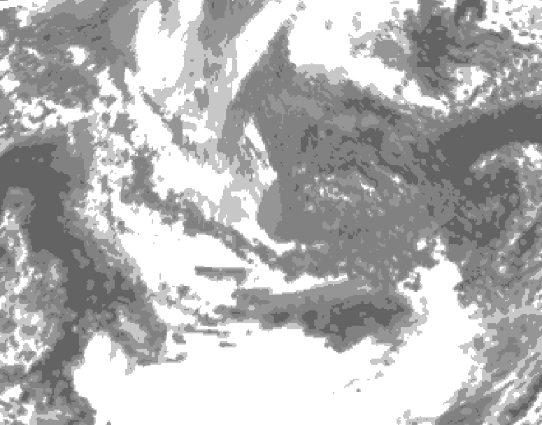GDPS total cloud 072 hour forecast chart for Canada based on 2025/11/02 1200Z data
