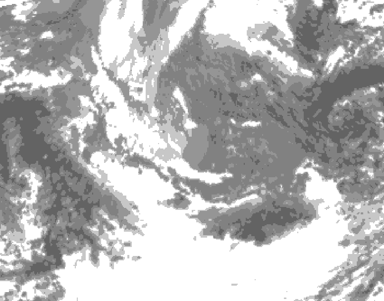 GDPS total cloud 078 hour forecast chart for Canada based on 2025/11/02 1200Z data
