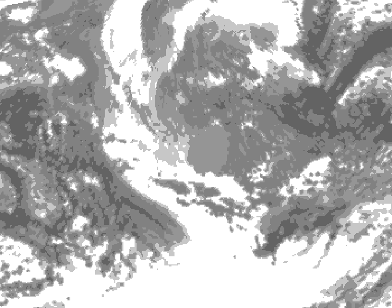 GDPS total cloud 090 hour forecast chart for Canada based on 2025/11/02 1200Z data
