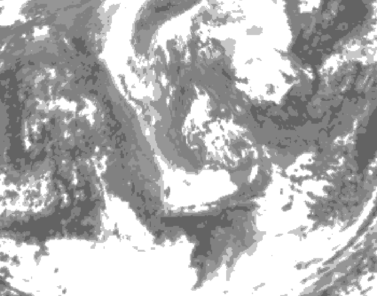 GDPS total cloud 114 hour forecast chart for Canada based on 2025/11/02 1200Z data