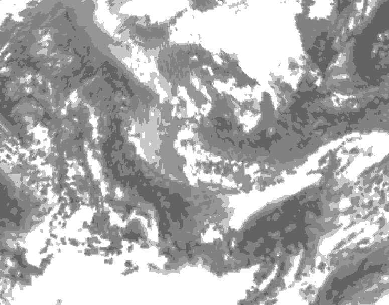 GDPS total cloud 138 hour forecast chart for Canada based on 2025/11/02 1200Z data