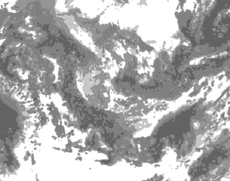 GDPS total cloud 144 hour forecast chart for Canada based on 2025/11/02 1200Z data