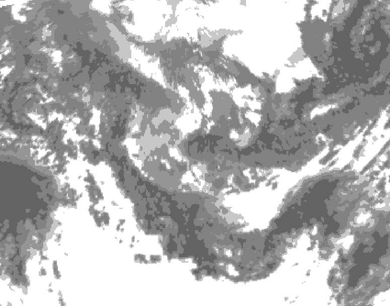 GDPS total cloud 150 hour forecast chart for Canada based on 2025/11/02 1200Z data