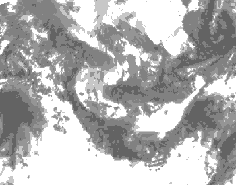 GDPS total cloud 156 hour forecast chart for Canada based on 2025/11/02 1200Z data