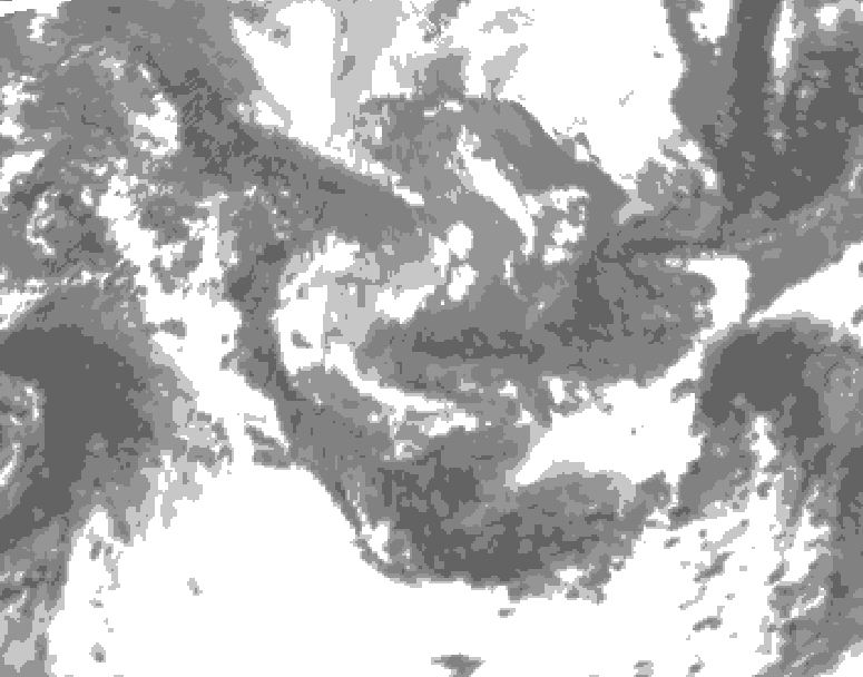 GDPS total cloud 162 hour forecast chart for Canada based on 2025/11/02 1200Z data