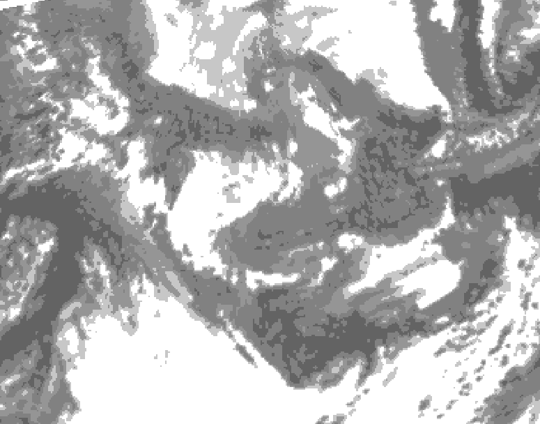 GDPS total cloud 174 hour forecast chart for Canada based on 2025/11/02 1200Z data