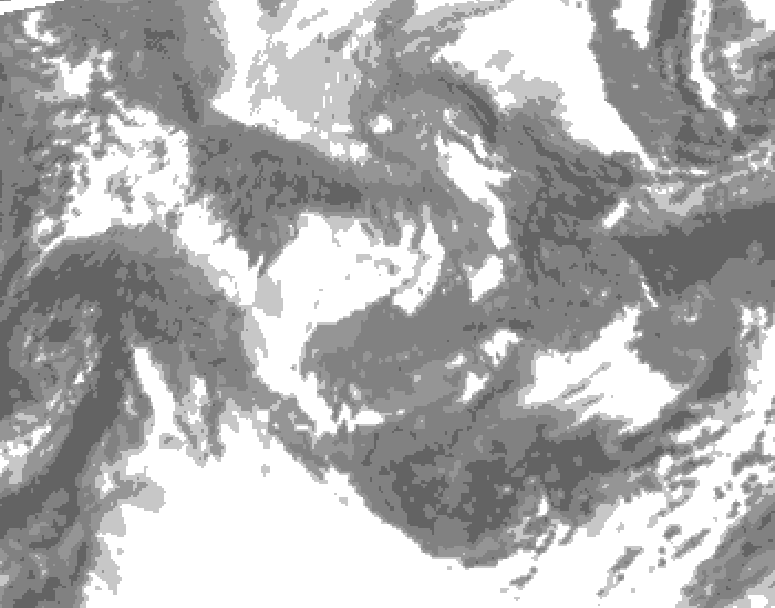 GDPS total cloud 180 hour forecast chart for Canada based on 2025/11/02 1200Z data