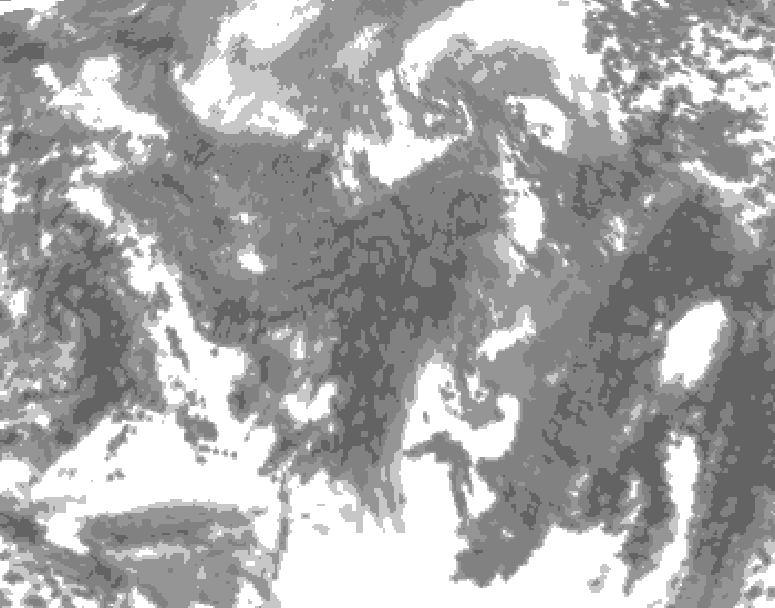 GDPS total cloud 222 hour forecast chart for Canada based on 2025/11/02 1200Z data