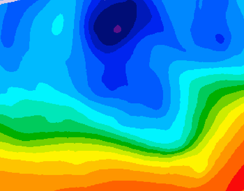 GDPS 500 millibar geopotential height 024 hour forecast chart for Canada based on 2025/11/03 0000Z data