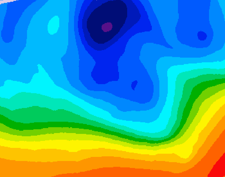 GDPS 500 millibar geopotential height 012 hour forecast chart for Canada based on 2025/11/03 1200Z data