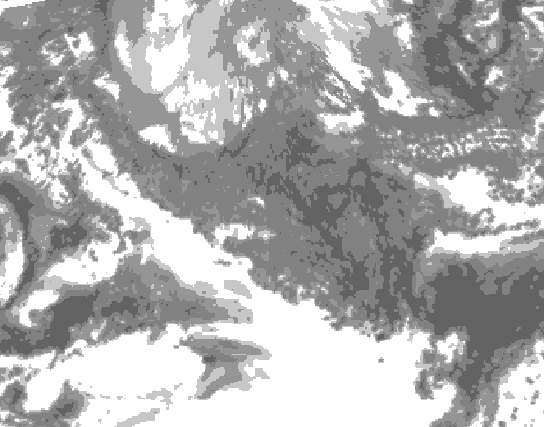 GDPS total cloud 024 hour forecast chart for Canada based on 2025/11/03 0000Z data