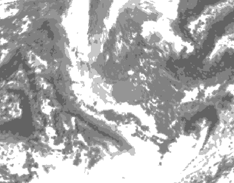 GDPS total cloud 084 hour forecast chart for Canada based on 2025/11/03 0000Z data