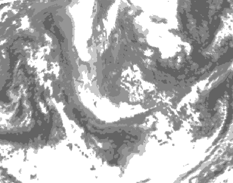 GDPS total cloud 096 hour forecast chart for Canada based on 2025/11/03 0000Z data