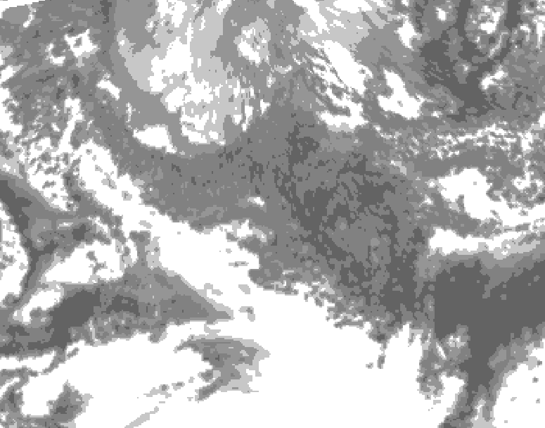 GDPS total cloud 012 hour forecast chart for Canada based on 2025/11/03 1200Z data