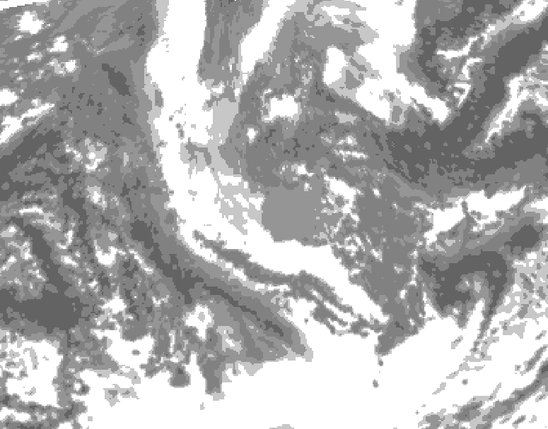 GDPS total cloud 072 hour forecast chart for Canada based on 2025/11/03 1200Z data