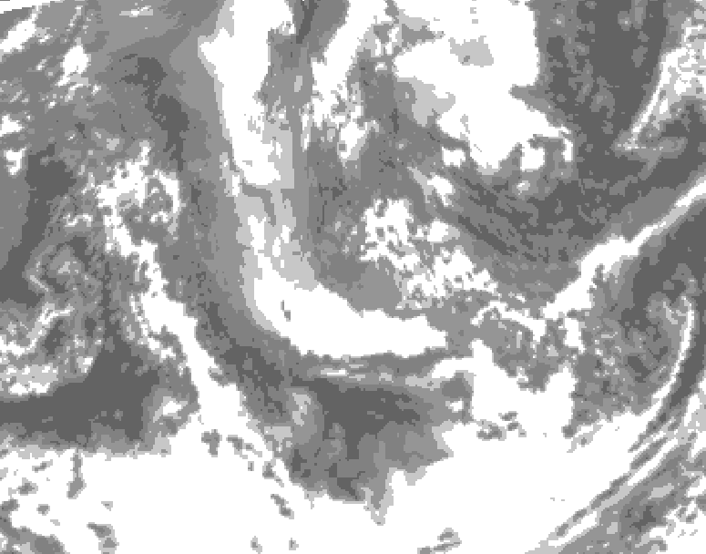 GDPS total cloud 084 hour forecast chart for Canada based on 2025/11/03 1200Z data
